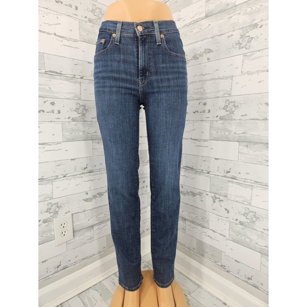 Levis 724 High Rise Straight Jeans Womens 27 Dark Wash Blue Denim